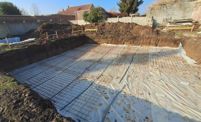 Construction des fondations d'une maison individuelle à Allennes-les-Marais