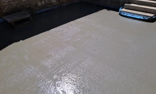 Réalisation d'une assise en béton sur une terrasse proche de Roubaix
