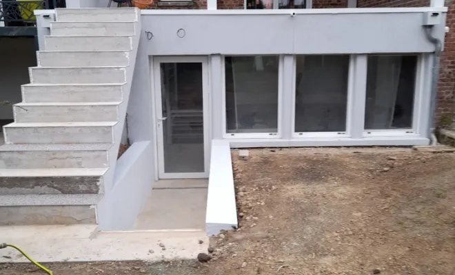 Création d'escalier béton et résine et pose de garde corps à Roubaix