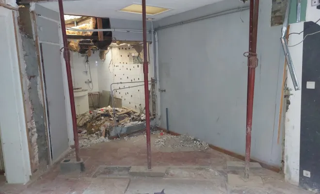 Pose d'un HEA pour renforcer la structure d'une maison à Lambersart, Roubaix, Société Nouvelle LOUBERT